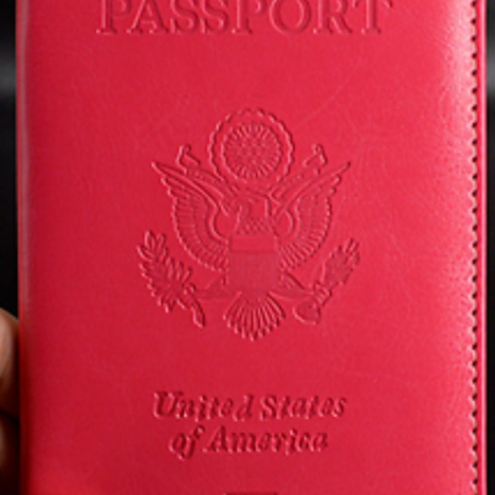 NEW US & PR PASSPORT COVER HOLDER TRAVEL CASE - HOT PINK